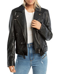 Bardot Kira Leather Biker Jacket