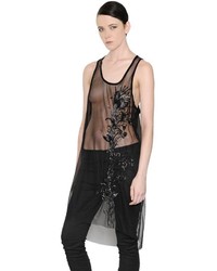 Ann Demeulemeester Bead Embellished Tulle Top