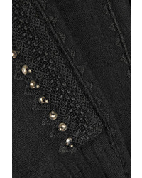 Etoile Isabel Marant Toile Isabel Marant Adonis Embellished Cotton Blend Gauze Top Black