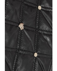 Versace Cotton Blend And Embellished Shell Bomber Jacket Black