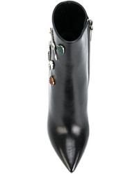 Saint Laurent Embellished Niki 85 Asymmetric Boots