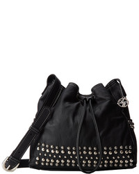 Black Embellished Bucket Bag