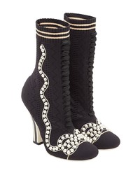 Fendi Pearl Embellished 105 Sock Boots