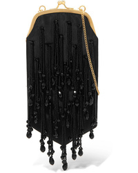 Erdem Embellished Silk Moire Shoulder Bag