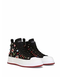 Dolce & Gabbana Crystal Embellished High Top Sneakers