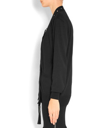 Givenchy Buckle Embellished Wool And Silk Blend Cardigan Black