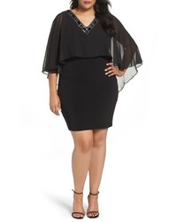 Sangria Plus Size Embellished Popover Body Con Dress