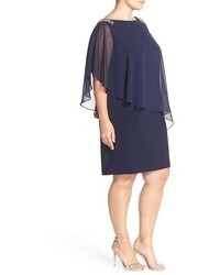 Xscape Evenings Plus Size Xscape Embellished Chiffon Overlay Jersey Dress
