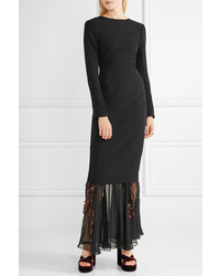By Malene Birger Parsec Embellished Crepe And Chiffon Gown Black