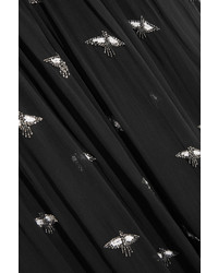 Temperley London Starling Embellished Chiffon Gown Black