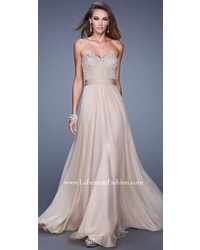 La Femme Webbed Embellished Bodice Prom Dress By