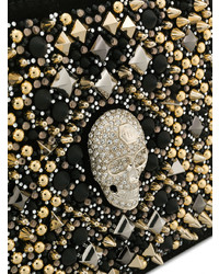 Philipp Plein Skull And Stud Embellished Clutch