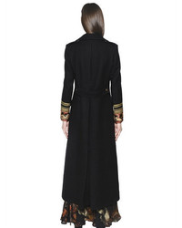 Etro Wool Coat With Embellished Cuffs