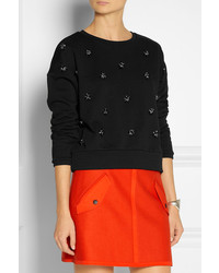 DKNY Bead Embellished Cotton Terry Sweatshirt