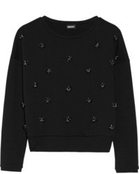 DKNY Bead Embellished Cotton Terry Sweatshirt