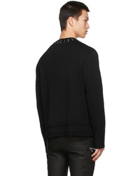 Givenchy Black Eyelet And Rings Sweater