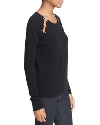 The Kooples Hardware Embellished Wool Cashmere Sweater