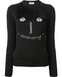 Moschino Cheap & Chic Embellished Face Sweater