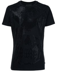Black Embellished Crew-neck T-shirt