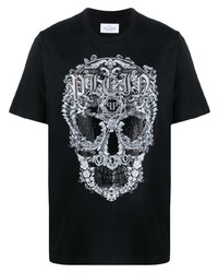 Philipp Plein Baroque Skull Cotton T Shirt