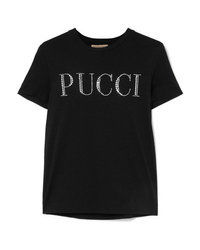 Emilio Pucci Crystal Embellished Cotton Jersey T Shirt