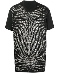 Balmain Crystal Embellished Zebra T Shirt