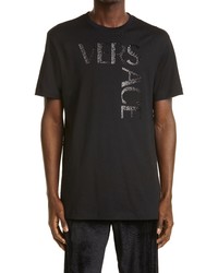 Versace Crystal Logo Cotton T Shirt