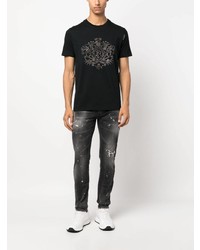 John Richmond Gary Stud Embellished Cotton T Shirt