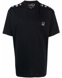 Raf Simons X Fred Perry Pin Embellished Cotton T Shirt