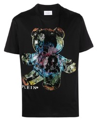 Philipp Plein Rhinestone Embellished Teddy Print T Shirt