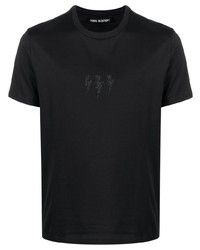 Neil Barrett Rhinestone Embellished Thunderbolt T Shirt
