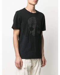Hydrogen Rhinestone Skull Cotton T Shirt