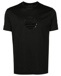 Emporio Armani Sequin Embellished Logo Cotton T Shirt