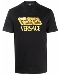 Versace Sequin Embellished Logo T Shirt