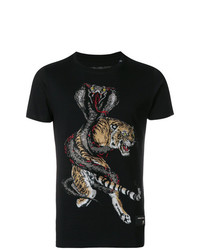 Philipp Plein Serpent Tiger Embellished T Shirt