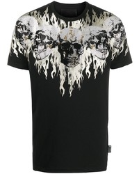 Philipp Plein Skull Print Crew Neck T Shirt