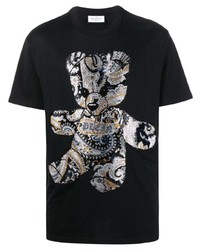 Philipp Plein Teddy Bear Print Crystal Embellished T Shirt