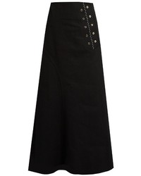 Black Embellished Denim Skirt