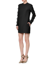 Valentino Bow Embellished Skimmer Dress Black