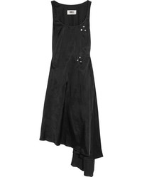 MM6 MAISON MARGIELA Convertible Asymmetric Embellished Satin Twill Dress Black