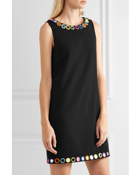 Moschino Embellished Crepe Mini Dress Black