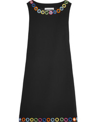 Moschino Embellished Crepe Mini Dress Black