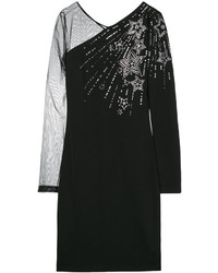 Just Cavalli Embellished Sheer Sleeve Dress