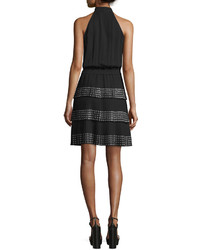Michael Kors Michl Kors Collection Sleeveless Dress Wgrommet Embellished Skirt Black
