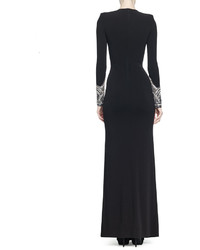 Alexander McQueen Crystal Embellished Ruched Gown