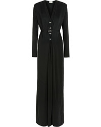 Lanvin Crystal Embellished Stretch Crepe Gown Black