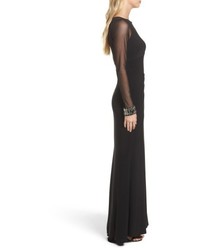 Vince Camuto Embellished Illusion Gown