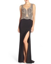 Jovani Embellished Illusion Jersey Gown
