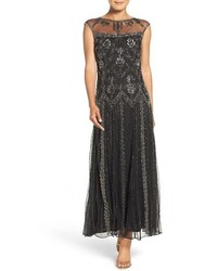 Pisarro Nights Embellished Mesh Gown