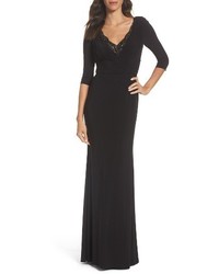 Adrianna Papell Embellished Shirred Gown
